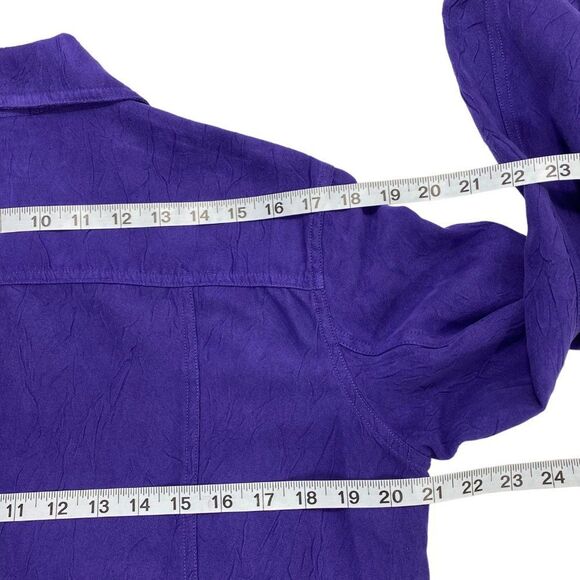 Chicos Womens Jacket | Size 1 | Royal Purple | Textured Fabric | Lightweight - Picture 6 of 10